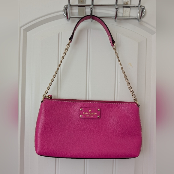 NWOT Kate Spade Hot Pink Gold Chain Shoulder Bag - Picture 2 of 9